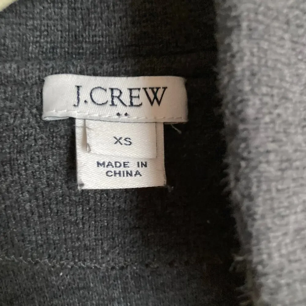 J Crew Factory Womens Charcoal Gray Open Knit Sweater Blazer XS Career Minimal